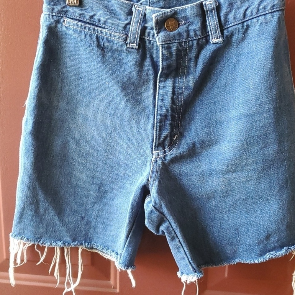 RARE 70'S Charlies ANGELS Jean Shorts Size 5 By Azoulay - Picture 4 of 8